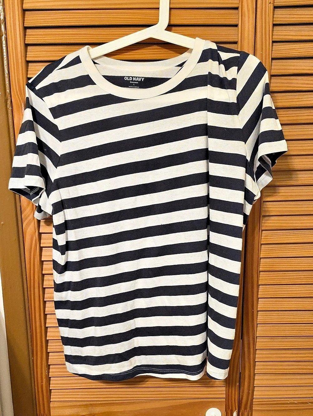 Old Navy EveryWear Striped Crew-Neck T-Shirt Black & White Large